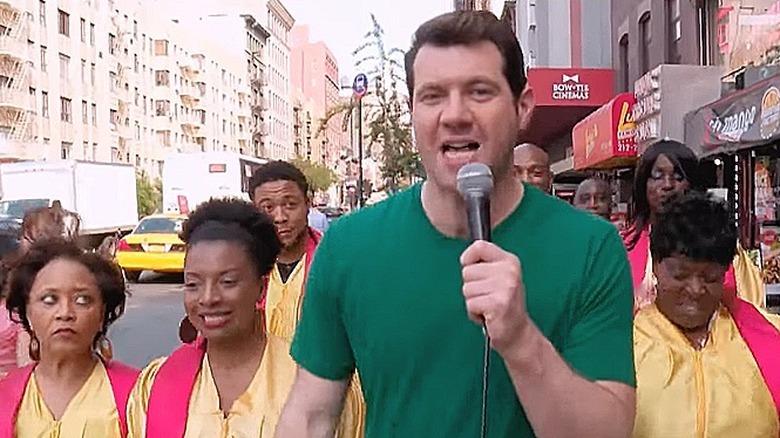 Billy Eichner with a gospel choir