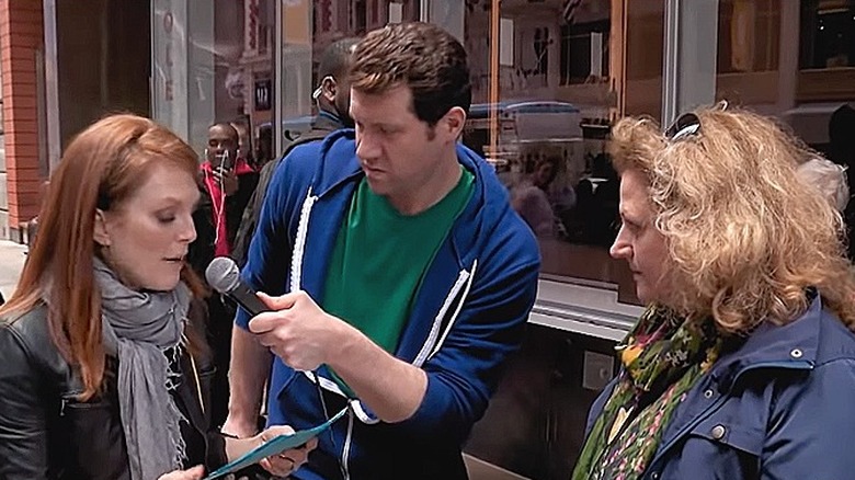 Billy Eichner with Julianne Moore and blonde woman