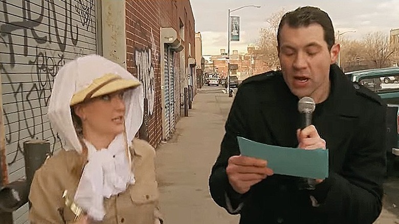 Billy Eichner with contestant as Meryl Streep