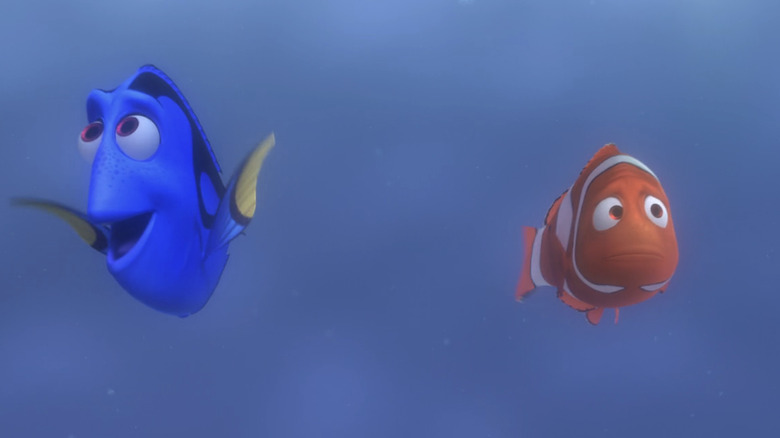 Dory and Marlon swimming