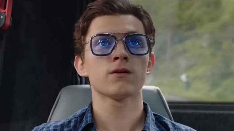 Peter Parker wearing glasses