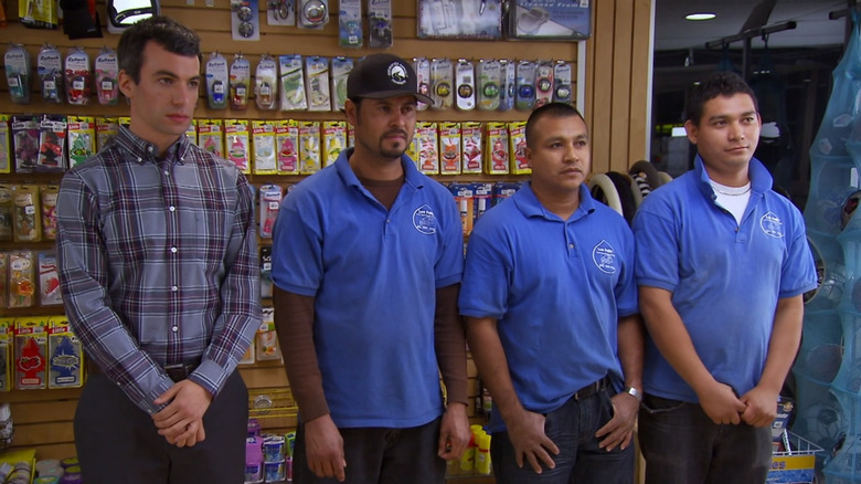 Nathan with the car wash workers