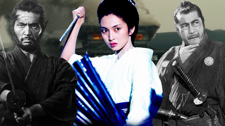 Tsugumo Hanshirō in Harikiri,  Yuki Kashima in Lady Snowblood, and Kuwabatake Sanjuro in Yojimbo