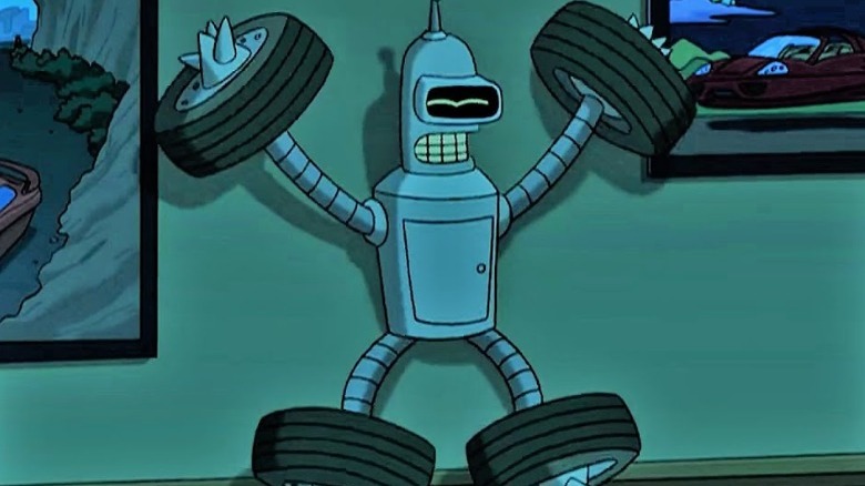 Bender with wheels on his limbs