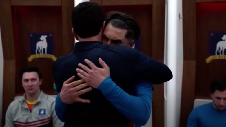 Roy and Jamie hug