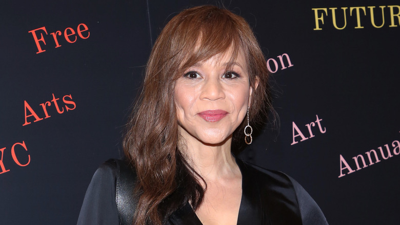 Rosie Perez in black dress