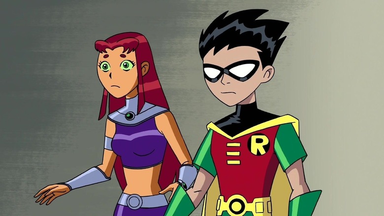 Starfire and Robin looking ahead