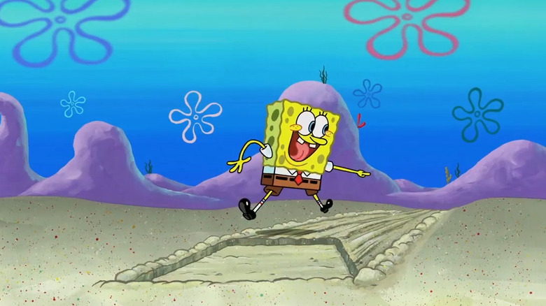 SpongeBob SquarePants pointing