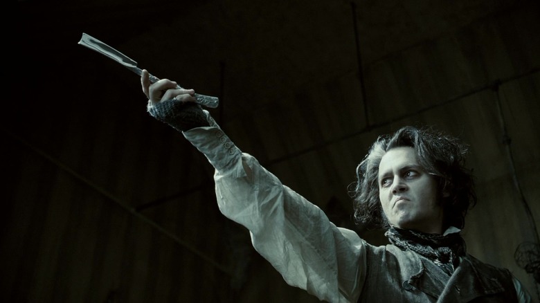 Sweeney Todd raising his razor