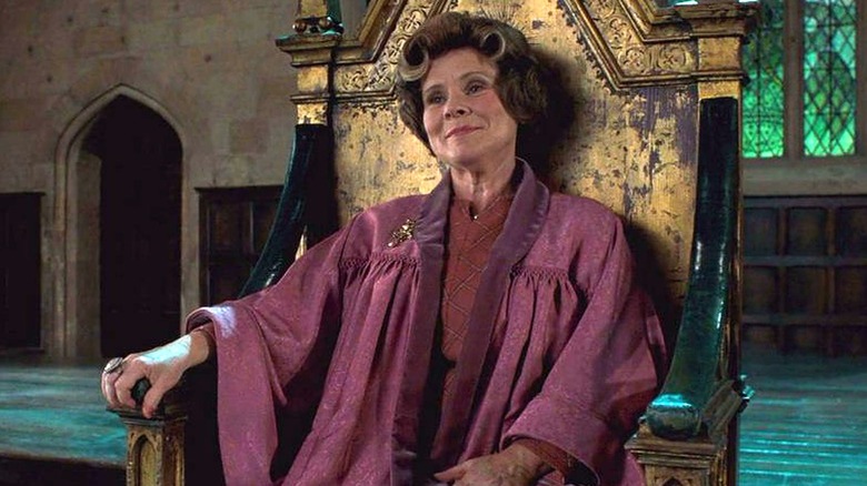 Dolores Umbridge presiding over the Great Hall