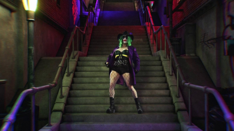 Joker the Harlequinn dances on stairs in "The People's Joker" (2022)