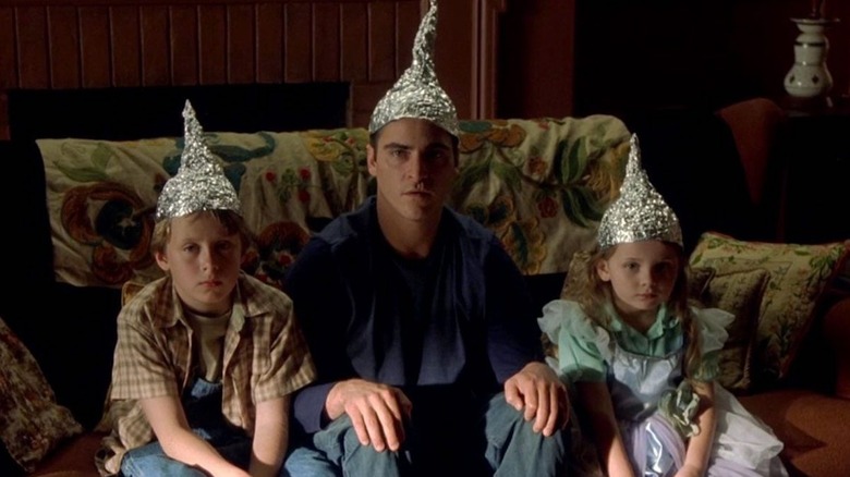 Morgan, Merill, and Bo wearing tinfoil hats