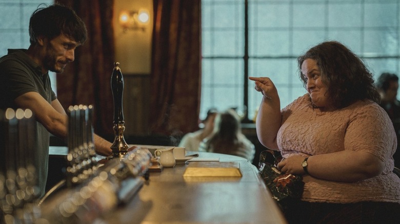 Bartender Donny humoring a talkative, annoying customer named Martha