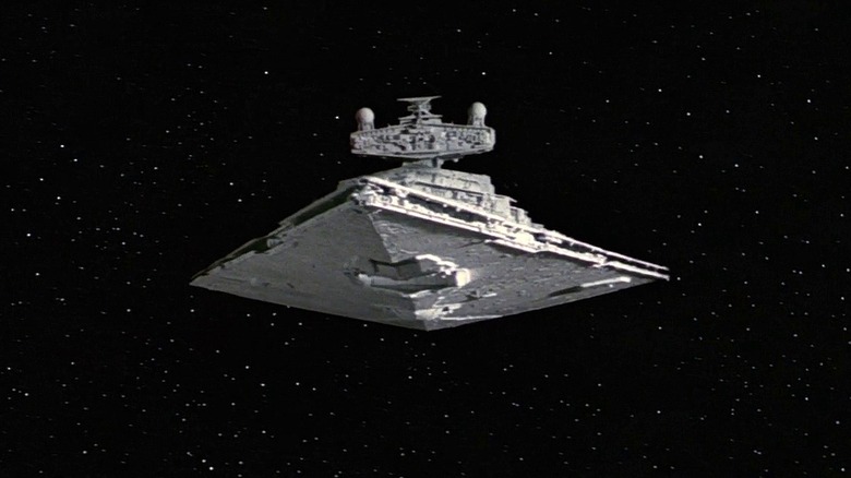 Star Destroyer flying through space