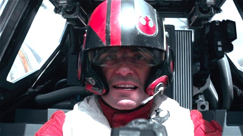 Poe Dameron piloting a ship