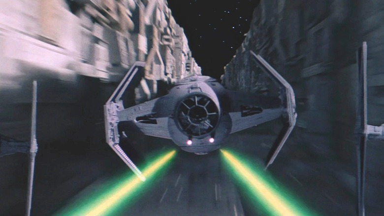 Vader's TIE fighter firing lasers