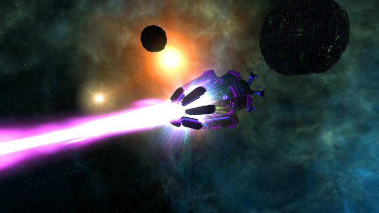 Annorax's ship fires an energy beam