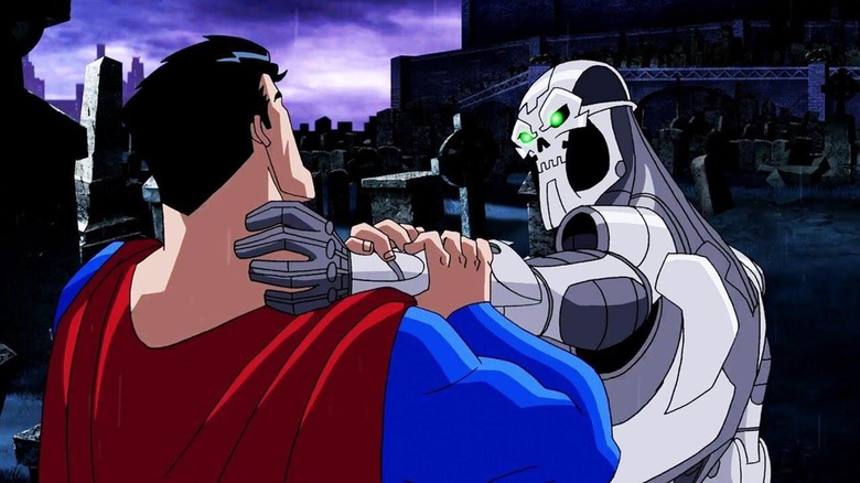 Superman fighting Metallo in "Superman/Batman Public Enemy"