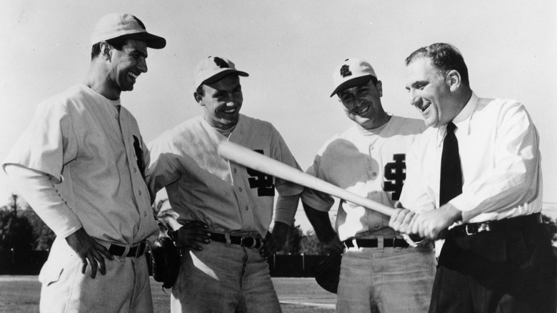 William Bendix holds bat