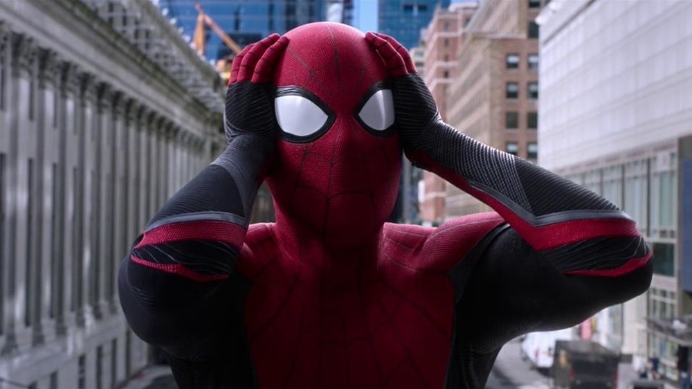 Spider-Man acting surprised