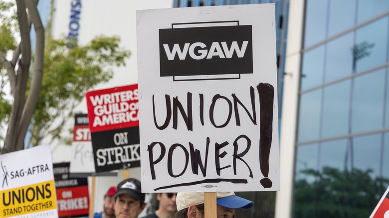 WGA strike sign