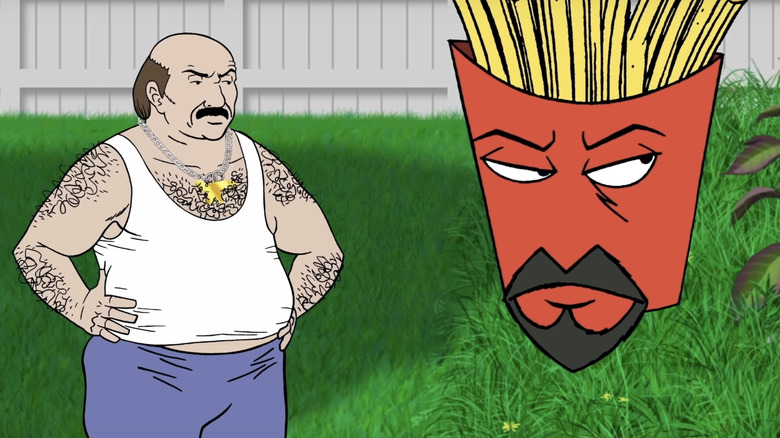 Carl and Frylock glaring sideways