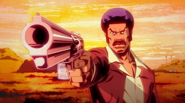 Black Dynamite aiming gun