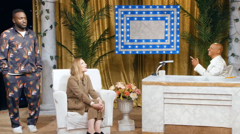 Eric Andre interviewing Judy Greer