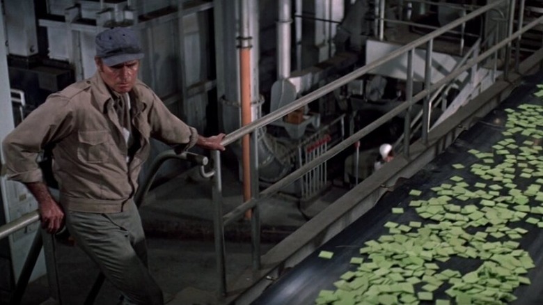 Heston at Soylent Green factory