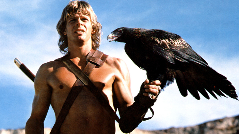 The Beastmaster holds hawk