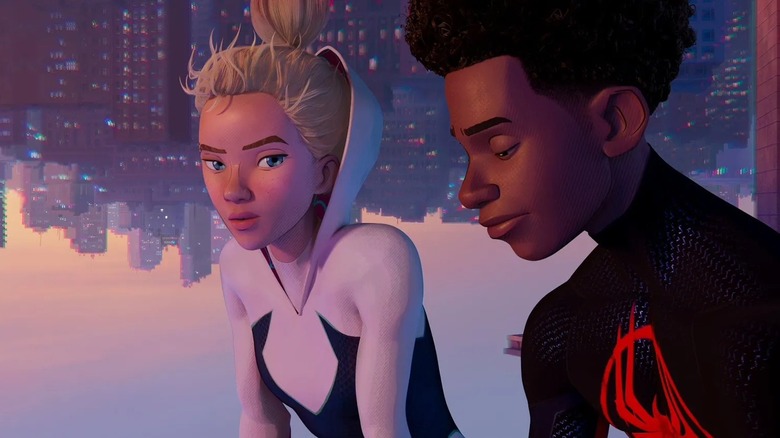 Gwen Stacy and Miles Morales upside down