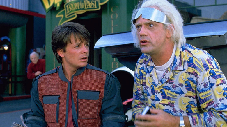 Surprised Marty looks at concerned Doc