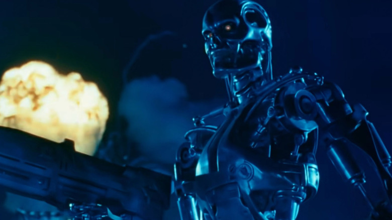 Terminator skeleton with gun