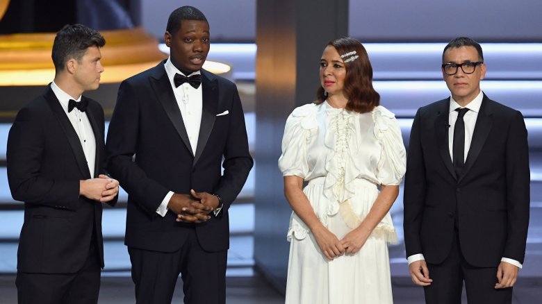 Colin Jost, Michael Che, Maya Rudolph and Fred Armisen