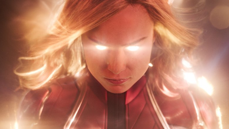 Carol Danvers with glowing eyes