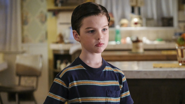 Young Sheldon looking sad