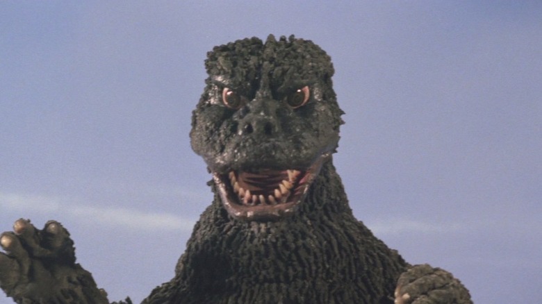 Godzilla angry mouth open