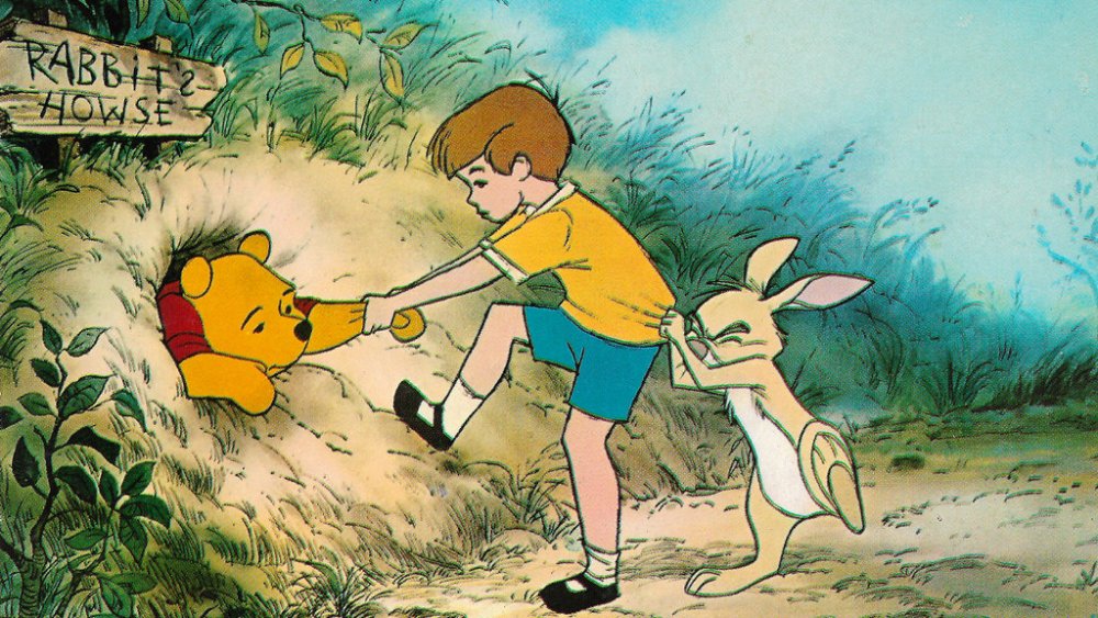 Winnie the Pooh, Christopher Robin, and Rabbit in The Many Adventures of Winnie the Pooh