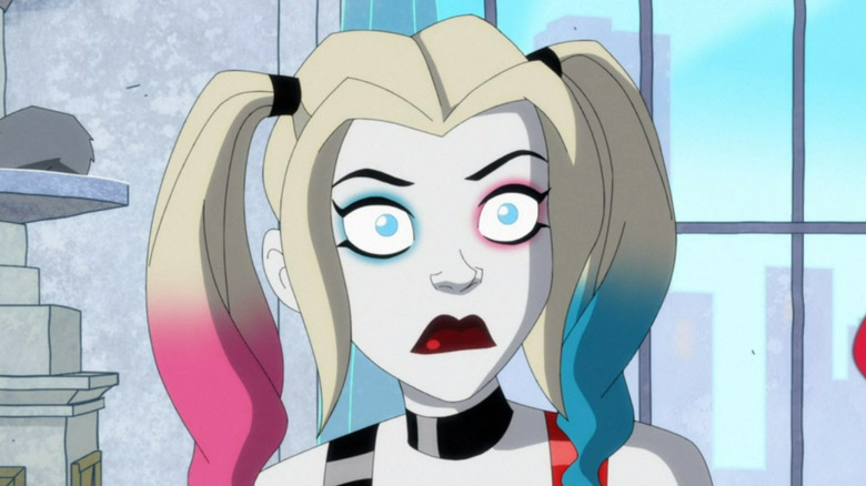 Harley Quinn frowning