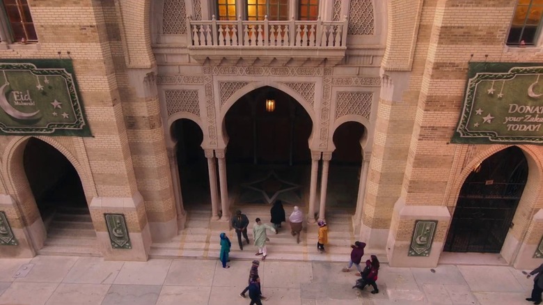 People going into a mosque