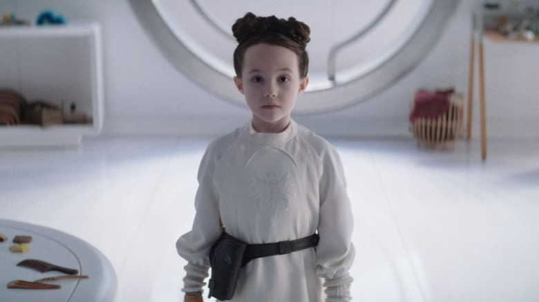 Leia wearing Tala's holster