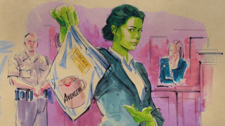 She-Hulk holding mug as evidence