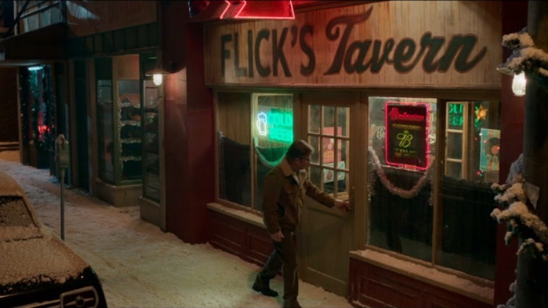 Ralphie heading into Flick's Tavern