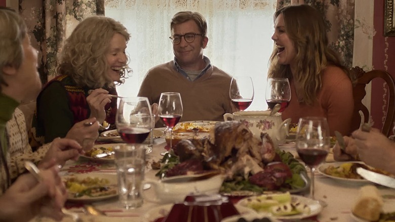 The Parker family eating