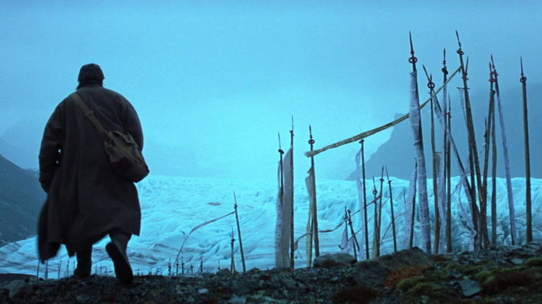 Christian Bale on a snowy mountain