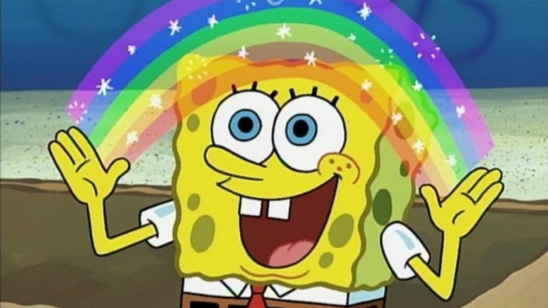 Spongebob and rainbow