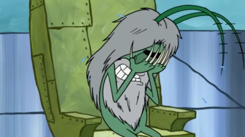 Plankton with long hair and fingernails