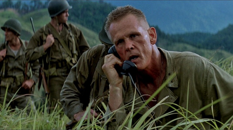 Nick Nolte on a military phone