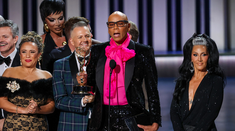 RuPaul accepting an Emmy