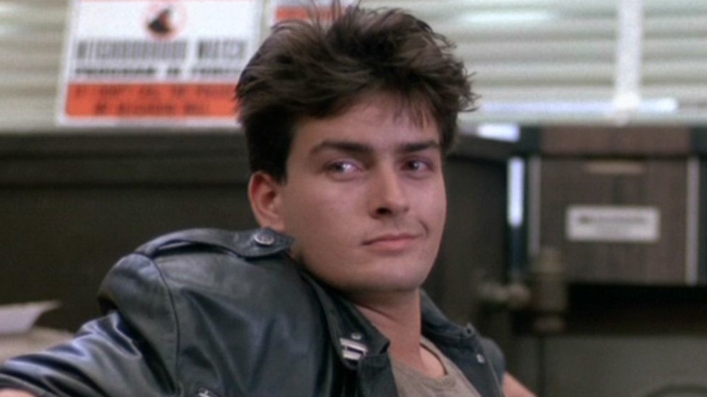 Charlie Sheen looking sly